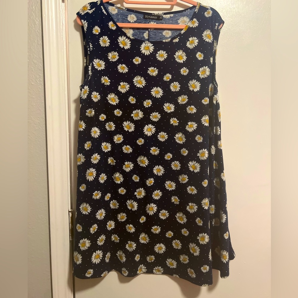 Navy Blue and Daisy Blouse